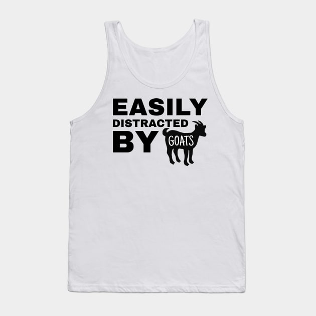 Easily Distracted by Goats - Goat Simulator Funny Tank Top by Trendy-Now